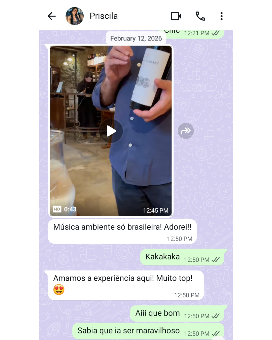 Avaliação de Priscila
